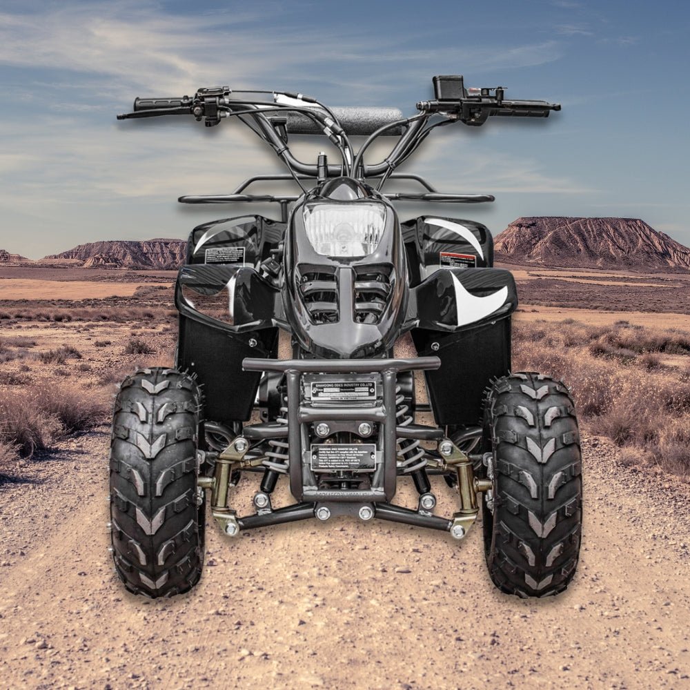 MotoTec Rex 110CC 4-Stroke Mini Kids 4 Wheeler Gas ATV Quad, Black (95316842)
