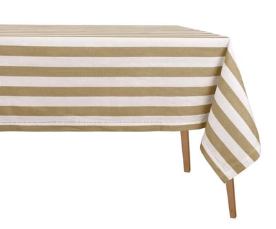 Striped Cotton Linen Tablecloth