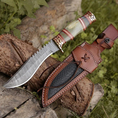 Mythic Kukri Knife with Bone & Brass Handle