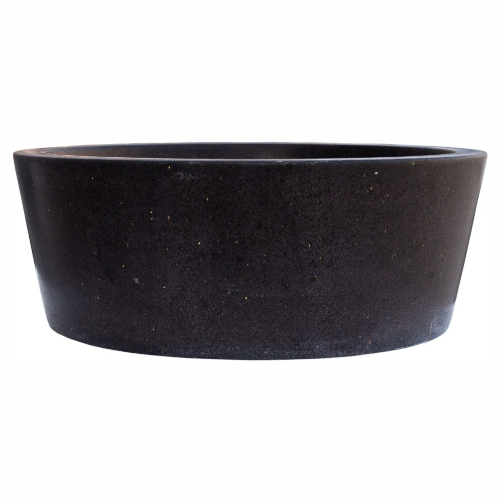 Natural Stone Black Andesite Tapered Sink Honed-Matte (D)16