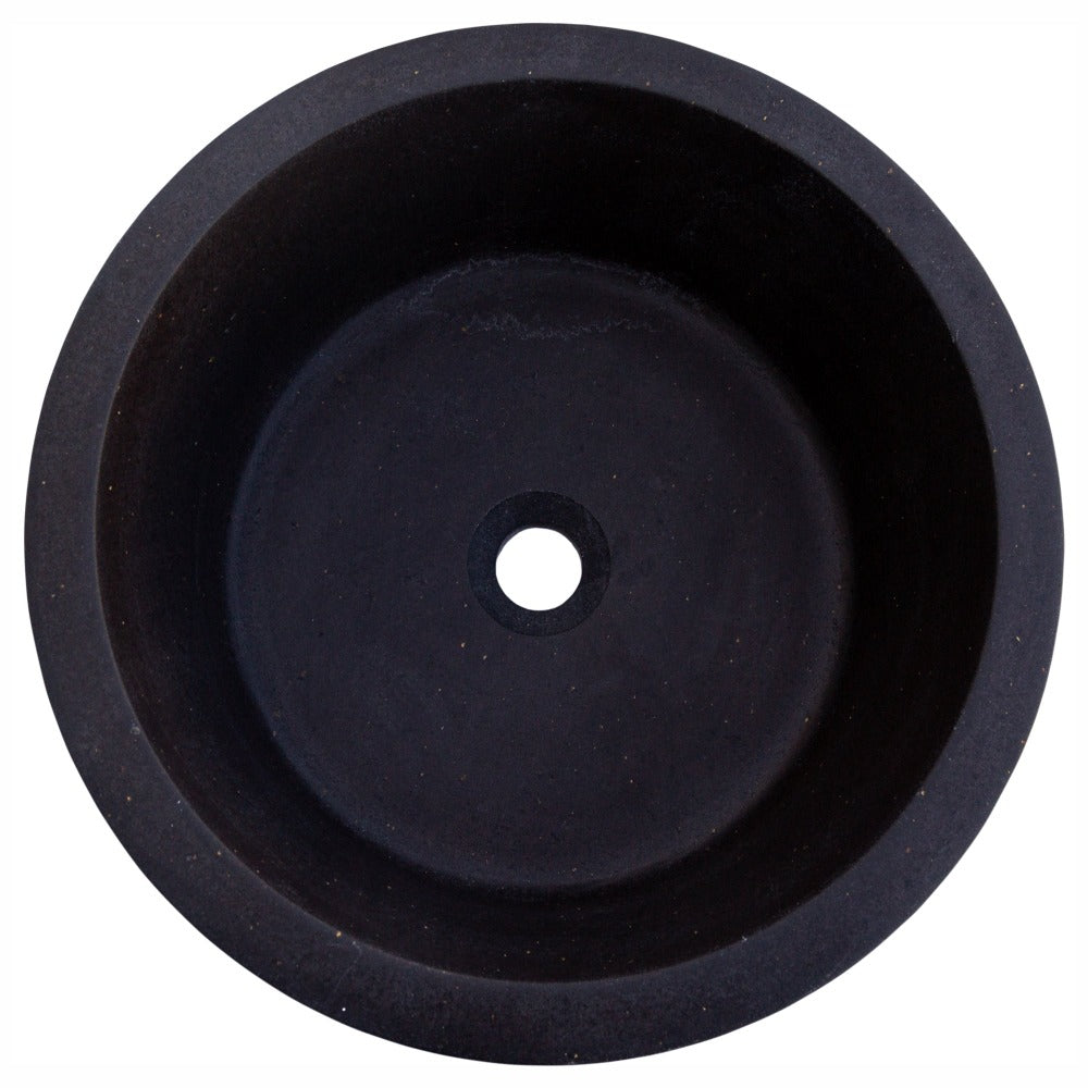 Natural Stone Black Andesite Tapered Sink Honed-Matte (D)16