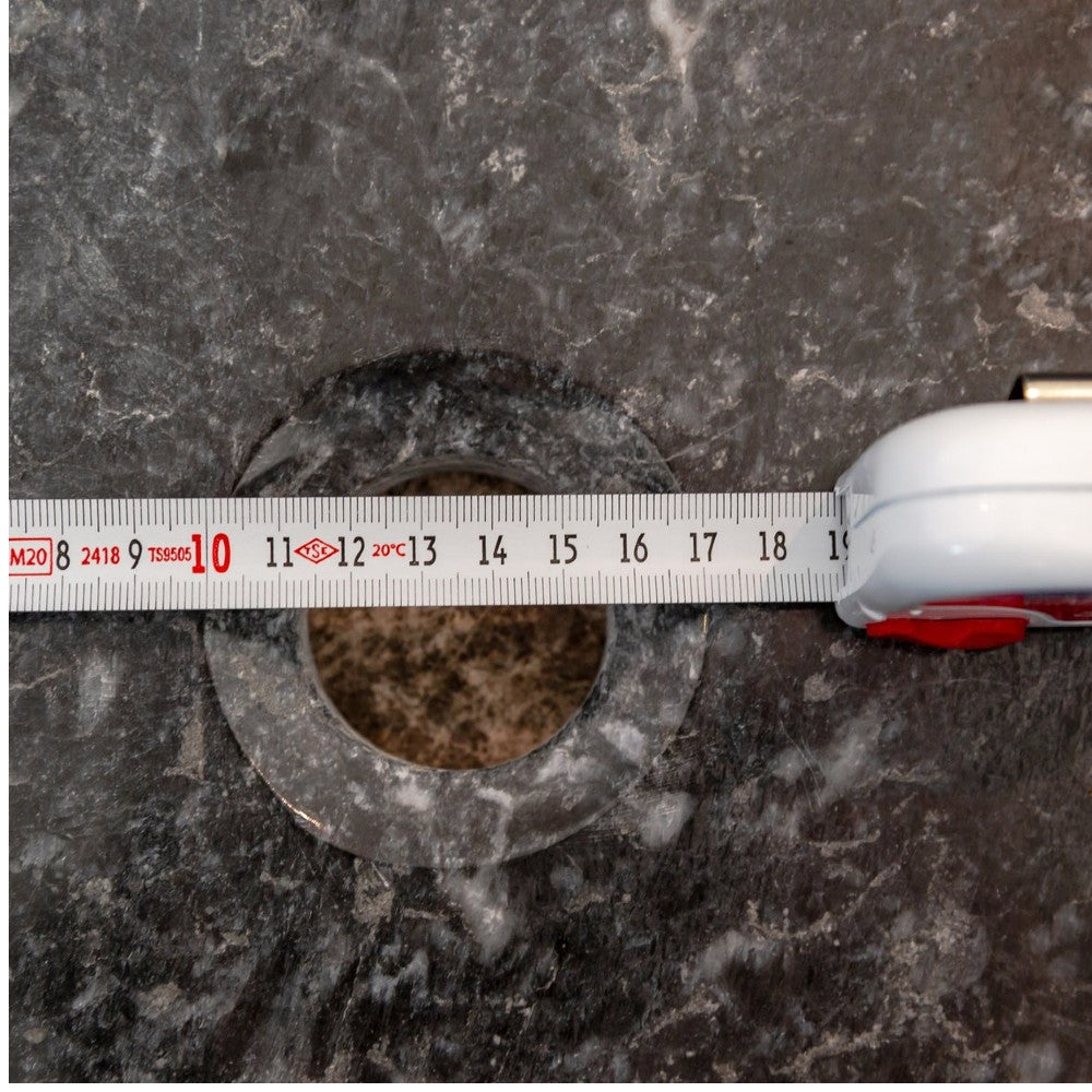 Special Design Black Marble Natural Stone Round Vessel Sink (D)16