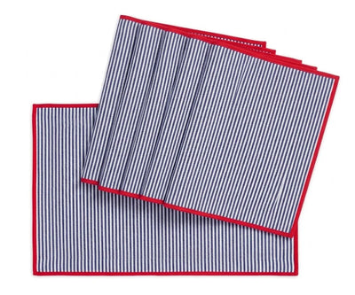 Navy Blue and White Striped Placemats