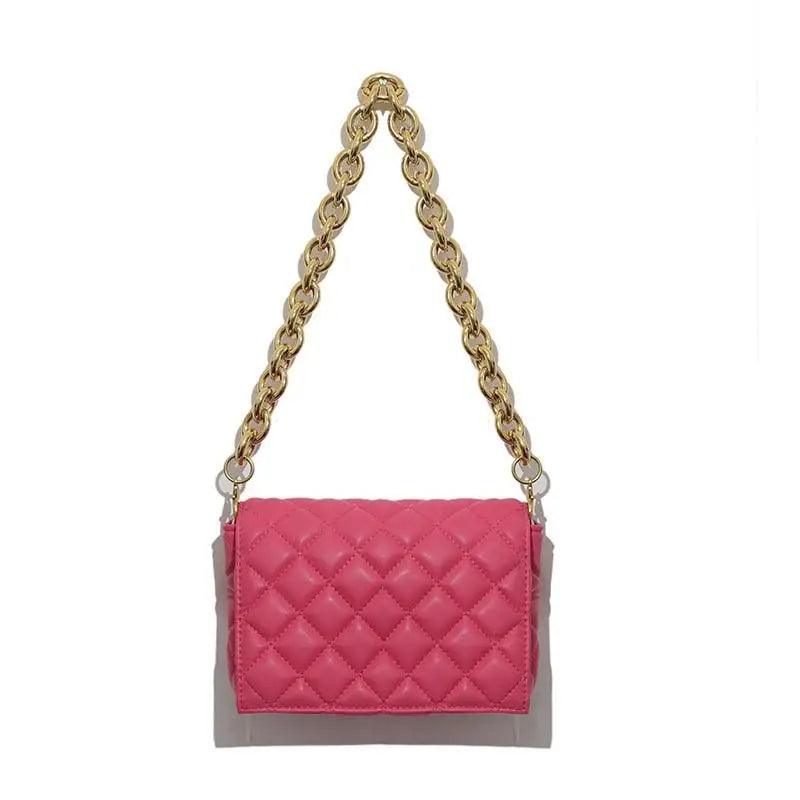 New Adorable Women's Handbag Green Small Flap Shoulder Bag In Thick Metal Chain Women's Clutch Bags Luxury Ladies Shoulder Purse