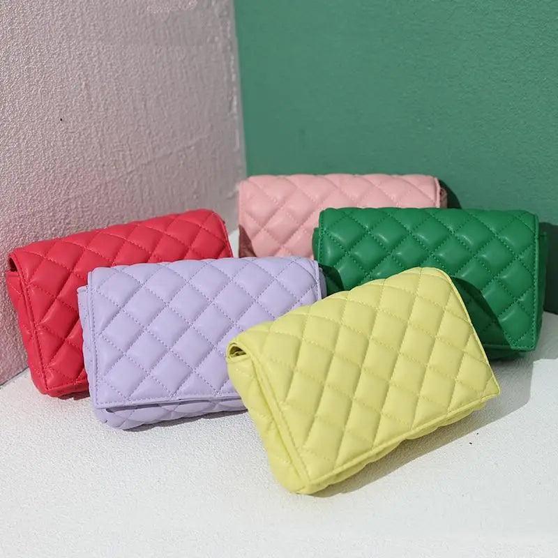 New Adorable Women's Handbag Green Small Flap Shoulder Bag In Thick Metal Chain Women's Clutch Bags Luxury Ladies Shoulder Purse