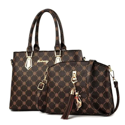 New Luxury Leather Bags Set 2 Pcs Handbag For Women And Girls Stylish Shoulder Gift Bag For Females
