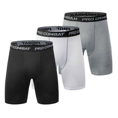 New Male Fitness Quick-Drying Tight Shorts Elastic Compression Leggings Training Pants Men Running Shorts Comfort Black Gray Mens Running Compression Pants Workout Cool Quick Dry Sports Shorts for Running Athletic Underwear