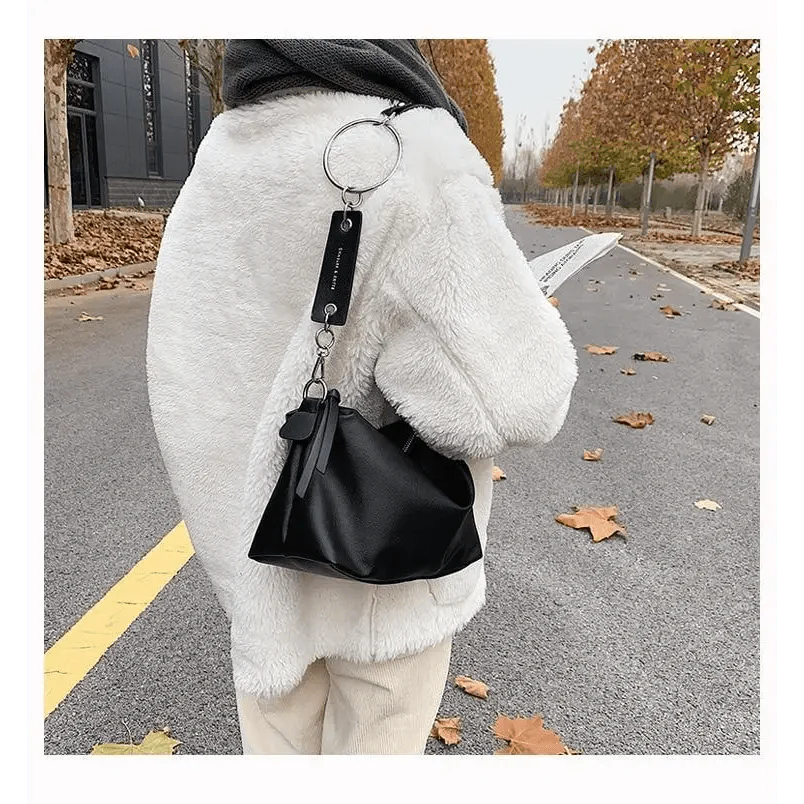 New PU Leather Shoulder Bag for Women Designer Wide Belt Handbags with Chain For Ladies