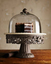 Acanthus Stoneware Cake Pedestal with Dome