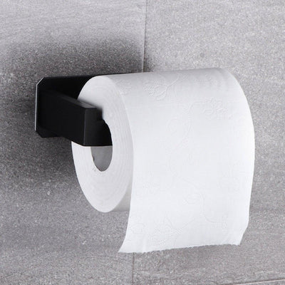 No-Drill Self Adhesive Toilet Paper Holder Stainless Steel Bathroom Kitchen Roll Paper Accessory Tissue Towel Rack Metal Holders Toilet Tissue Roll Holders Dispenser And Hangers Wall Mounted For Bathroom Kitchen Stainless Steel Modern Square Style