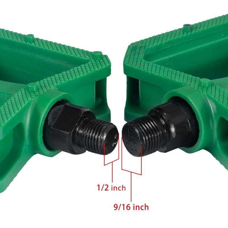 Nylon Bicycle Pedals Ultralight Flat Platform Bike Pedals For Mountain Bike 9/16'' 1/2