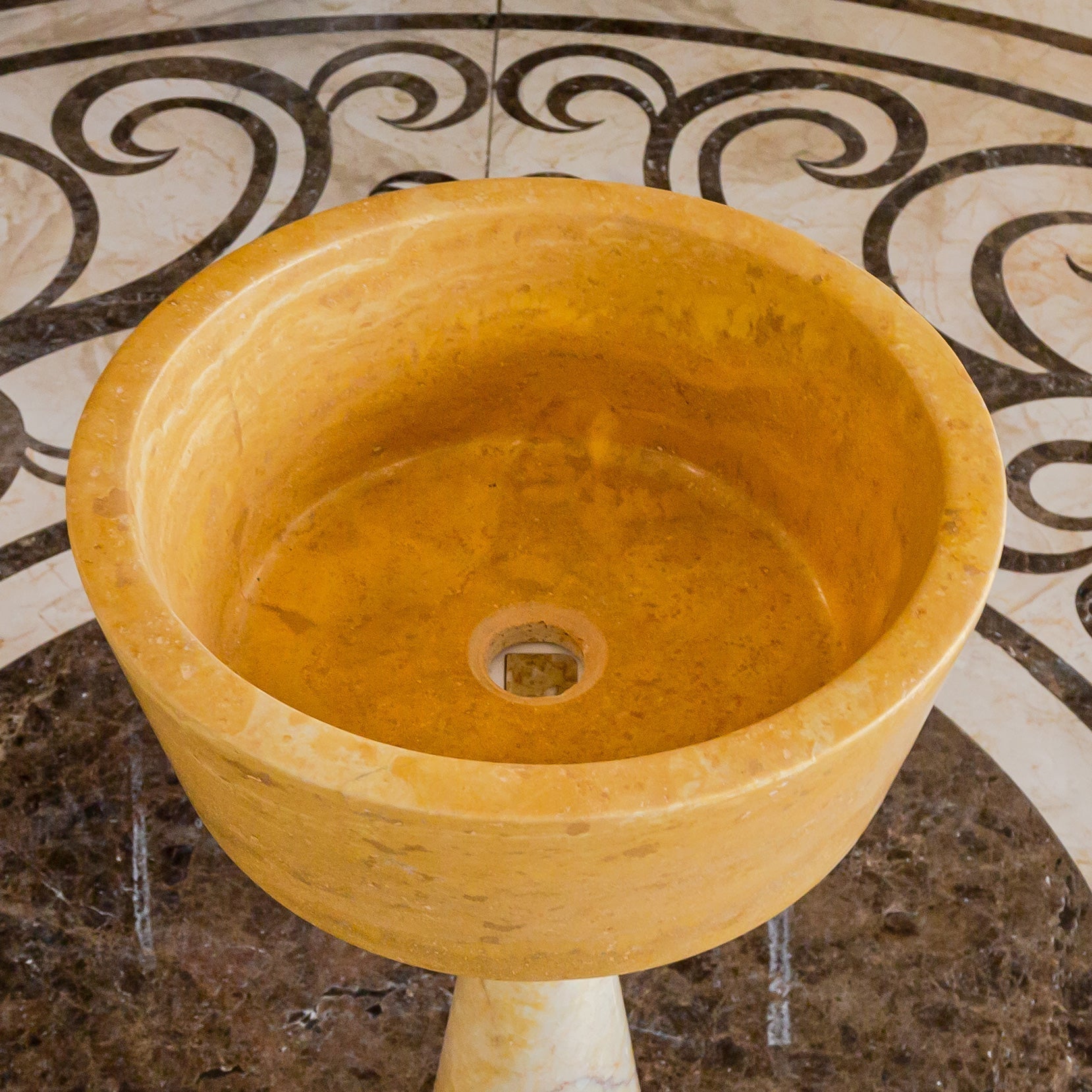 Oasis Gold Travertine Natural Stone Vessel Sink (D)16