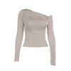 One shoulder long sleeved top as a base for women's clothing
