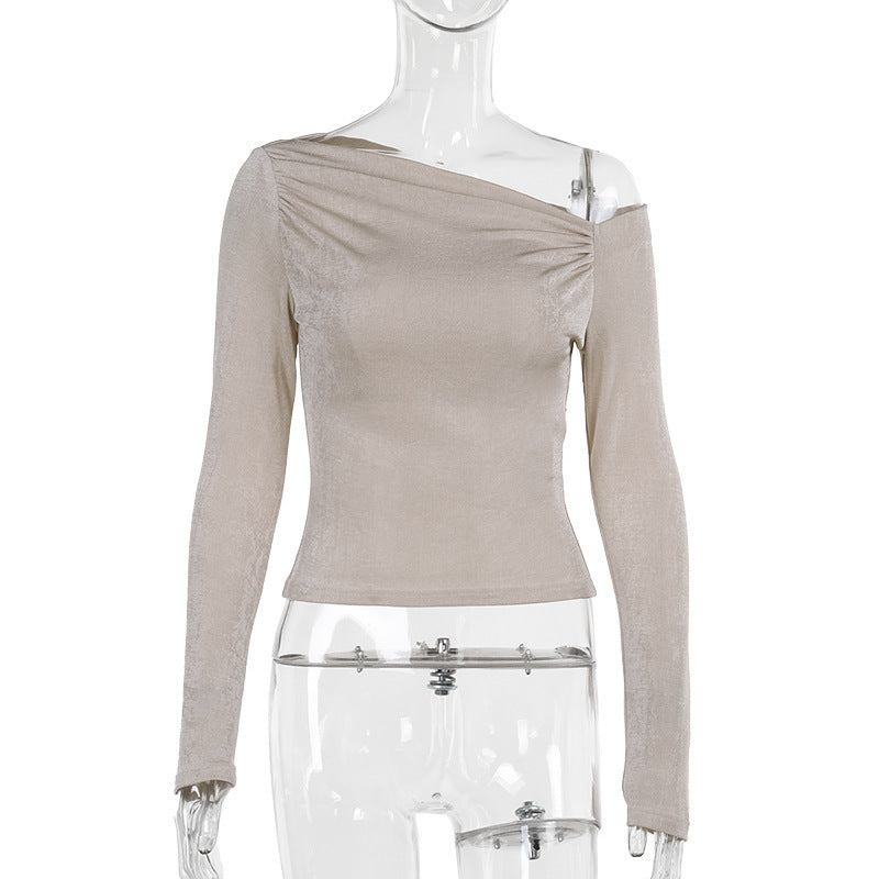 One shoulder long sleeved top as a base for women's clothing
