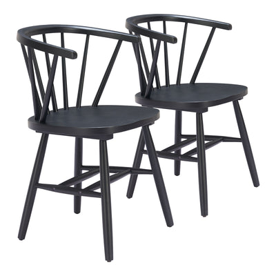 Stenger Dining Chair (Set of 2) Black by Zuo Modern