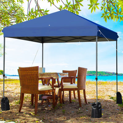 8’x8' Outdoor Pop up Canopy Tent w/Roller Bag-Blue