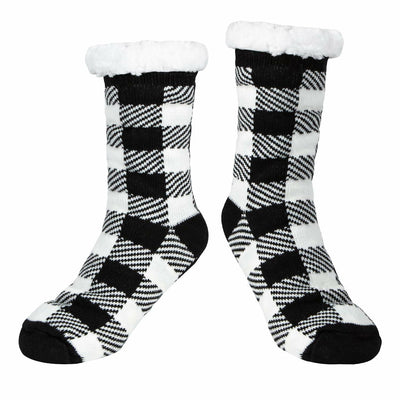 Kiddokids Women's Fuzzy Slipper Socks with Grippers Warm Cozy - One Size