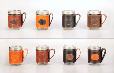 Enrico Bartolini Leather Mason Jars