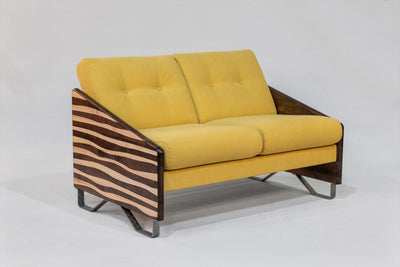 Loveseat – Peyton Mimosa with Zebra Arms (Mocha & Natural)