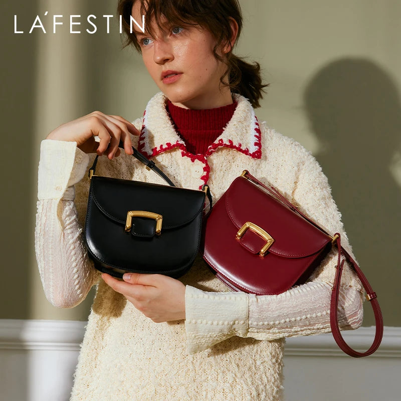 Original Women Bag New Trendy High-end Wedding Bag Shoulder Bag Commuting Handbag Retro Style Saddle Bag