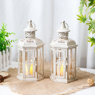 10 inch High Vintage Style Hanging Lanternļ¼Set of 2 ļ¼