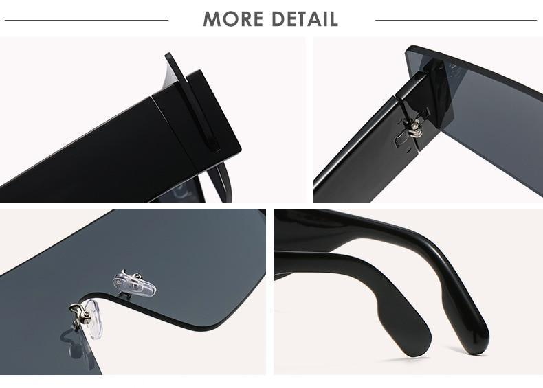 Oversized Rimless Mirrored Sunglasses for Women Men Attractive New Rimless Shield Cat Eye Style Sunglasses For Women Oversized Sunglasses For Men New Stylish Vintage Shades For Ladies