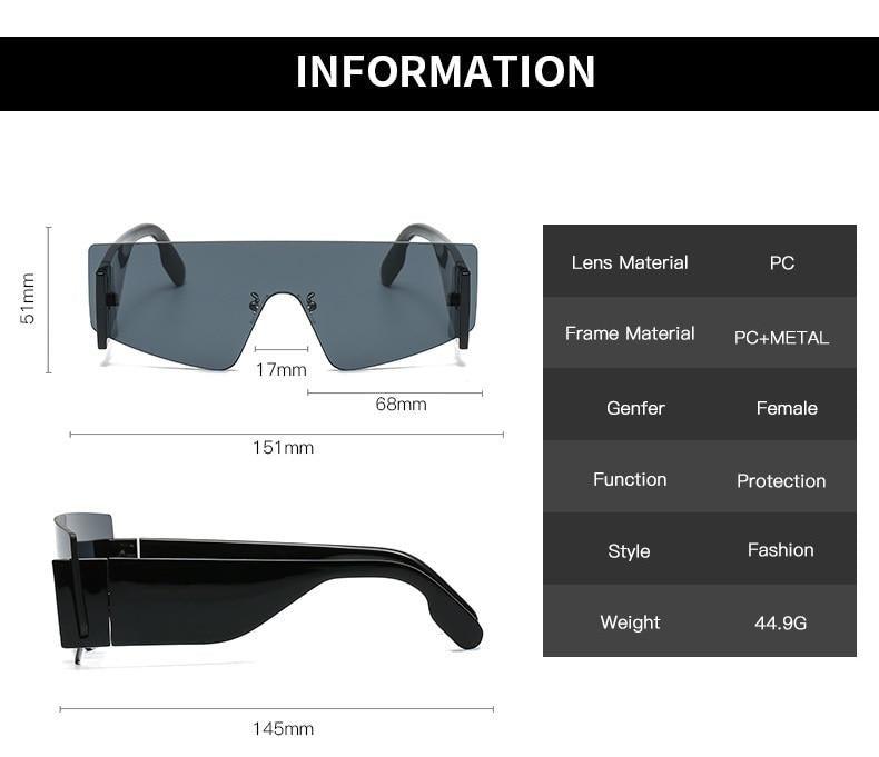 Oversized Rimless Mirrored Sunglasses for Women Men Attractive New Rimless Shield Cat Eye Style Sunglasses For Women Oversized Sunglasses For Men New Stylish Vintage Shades For Ladies