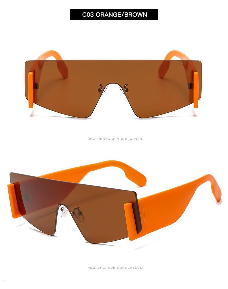 Oversized Rimless Mirrored Sunglasses for Women Men Attractive New Rimless Shield Cat Eye Style Sunglasses For Women Oversized Sunglasses For Men New Stylish Vintage Shades For Ladies