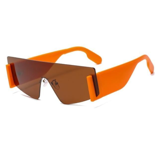 Oversized Rimless Mirrored Sunglasses for Women Men Attractive New Rimless Shield Cat Eye Style Sunglasses For Women Oversized Sunglasses For Men New Stylish Vintage Shades For Ladies