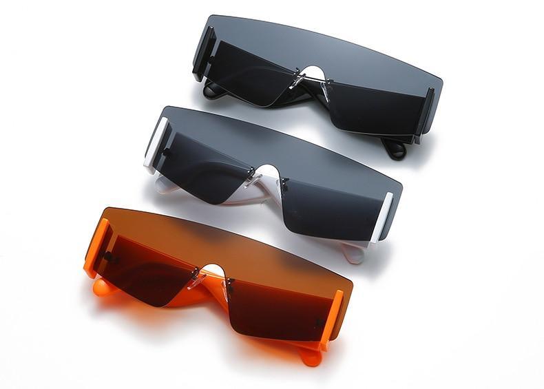 Oversized Rimless Mirrored Sunglasses for Women Men Attractive New Rimless Shield Cat Eye Style Sunglasses For Women Oversized Sunglasses For Men New Stylish Vintage Shades For Ladies