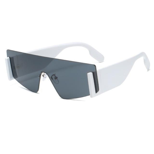 Oversized Rimless Mirrored Sunglasses for Women Men Attractive New Rimless Shield Cat Eye Style Sunglasses For Women Oversized Sunglasses For Men New Stylish Vintage Shades For Ladies