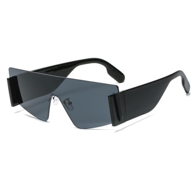 Oversized Rimless Mirrored Sunglasses for Women Men Attractive New Rimless Shield Cat Eye Style Sunglasses For Women Oversized Sunglasses For Men New Stylish Vintage Shades For Ladies