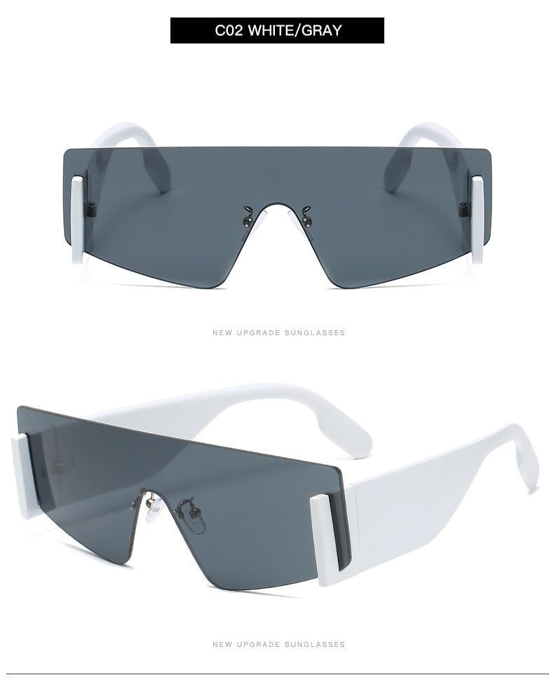 Oversized Rimless Mirrored Sunglasses for Women Men Attractive New Rimless Shield Cat Eye Style Sunglasses For Women Oversized Sunglasses For Men New Stylish Vintage Shades For Ladies