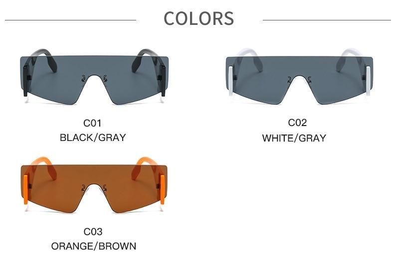 Oversized Rimless Mirrored Sunglasses for Women Men Attractive New Rimless Shield Cat Eye Style Sunglasses For Women Oversized Sunglasses For Men New Stylish Vintage Shades For Ladies