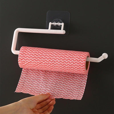 Perforation-Free Kitchen Toilet Paper Holder Special Paper Towel Rack Cling Film Storage Rack Toilet Paper Rag Holder Wall Mount Self Adhesive Toilet Paper Holder Durable Stainless Steel Brushed Nickel Toilet Paper Roll Holder Modern No Drilling