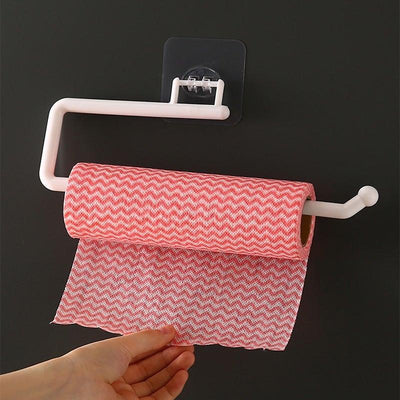 Perforation-Free Kitchen Toilet Paper Holder Special Paper Towel Rack Cling Film Storage Rack Toilet Paper Rag Holder Wall Mount Self Adhesive Toilet Paper Holder Durable Stainless Steel Brushed Nickel Toilet Paper Roll Holder Modern No Drilling