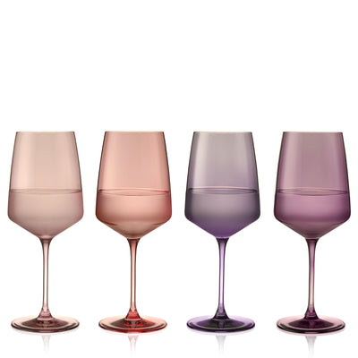Reserve Nouveau Crystal Wine Glasses in Moonrise, Set of 4