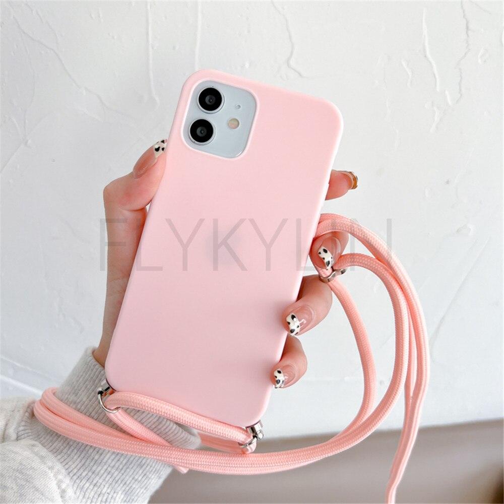 Phone Case Strap Cord Chain Phone Case For Xiaomi Redmi Note 10 9 10S 9S Pro Max 10 9 9A 9C Cover Mi POCO X3 NFC Pro 12 Pro 11 Lite Crossbody Case Soft Matte Phone Holder with Neck Strap