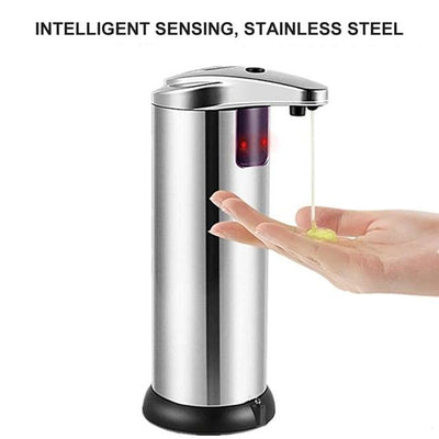 Portable Soap Dispensers Stainless Steel Automatic Liquid Dispenser Smart Sensor 250ML Hand Wash Sanitizer Touchless Automatic Soap Dispenser Infrared Motion Sensor Dish Liquid Hands Free Auto Hand Soap Dispenser For Bathroom and Kitchen