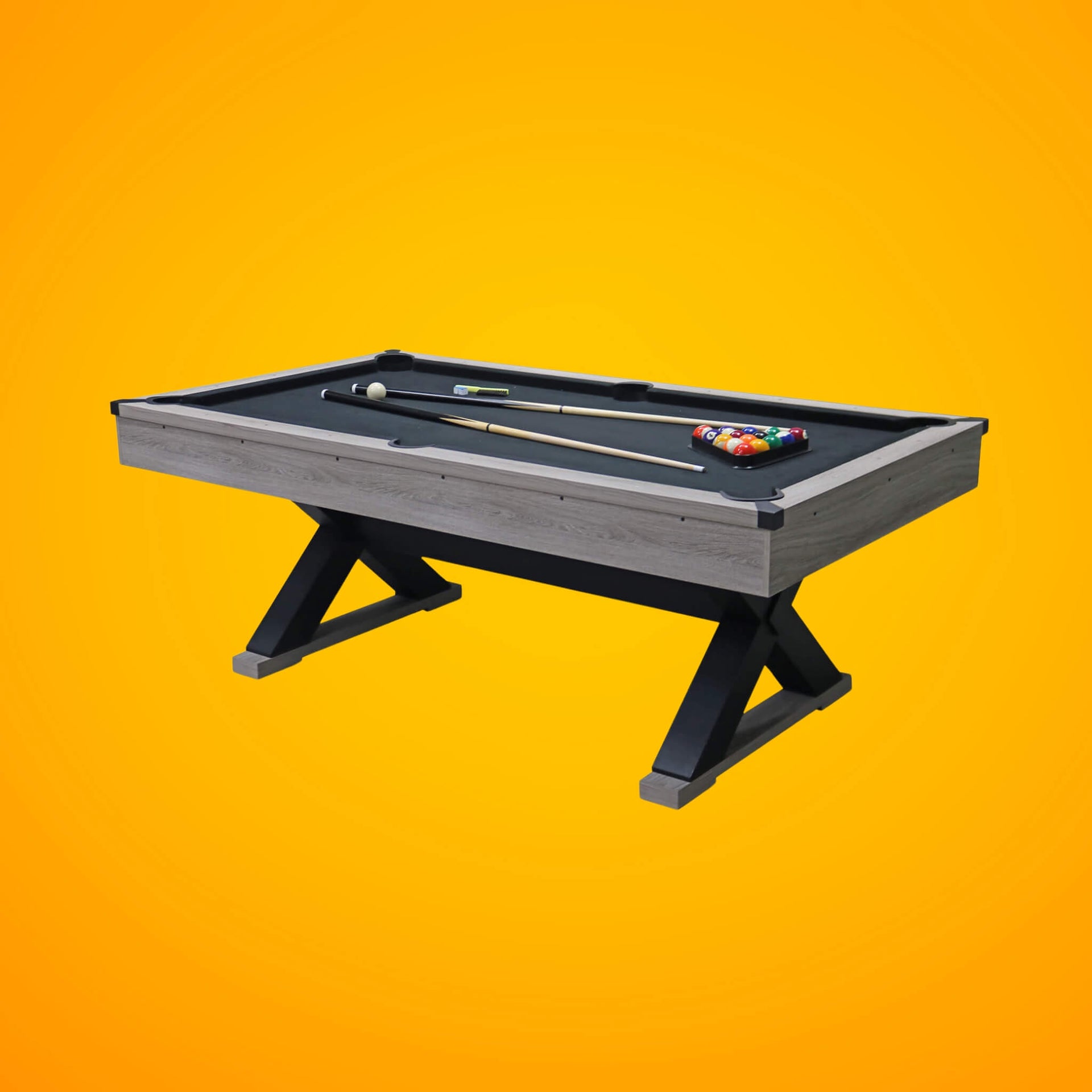 Premium 7FT Wood Billiards Pool Snooker Table Game Set With X-Shaped Legs (SAK32091)