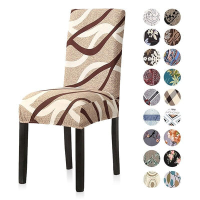 Print Pattened Dining Chair Cover Spandex Elastic Chair Slipcover Stretch Case For Chairs Wedding Hotel Banquet Fit Stretch Short Dining Room Chair Covers with Printed Pattern Banquet Chair Seat Protector Slipcover For Home Party Hotel Wedding Ceremony