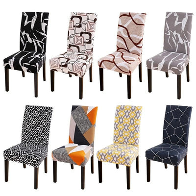 Printed Chair Cover Spandex Stretch Durable Soft Seat Chair Covers Slipcovers for Kitchen Dining Room Wedding Banquet Hotel Chair Covers for Dining Room Stretch Spandex Removable Washable Anti-dust Seat Slipcover Protector for Hotel Office Ceremony