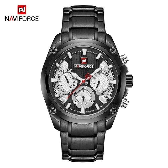 Men's Waterproof Stainless Steel Watch With Chronometers Business Style Wristwatch Unique Design Perfect Gift