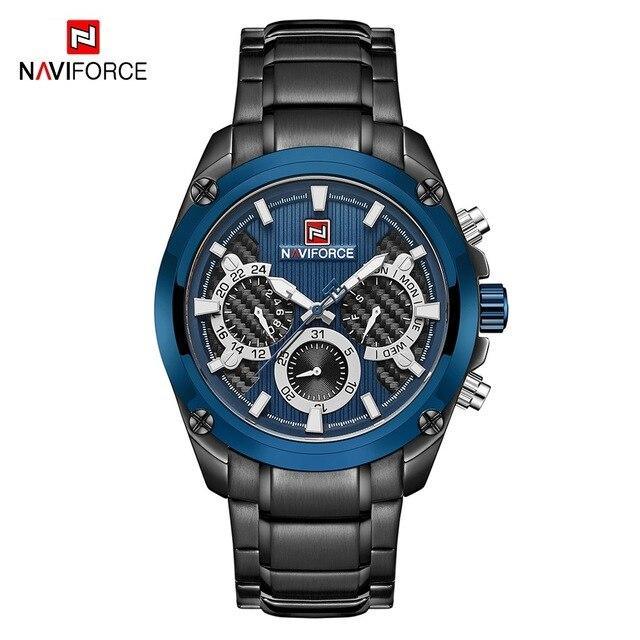 Men's Waterproof Stainless Steel Watch With Chronometers Business Style Wristwatch Unique Design Perfect Gift