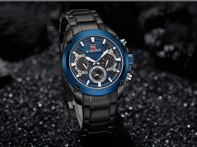 Men's Waterproof Stainless Steel Watch With Chronometers Business Style Wristwatch Unique Design Perfect Gift