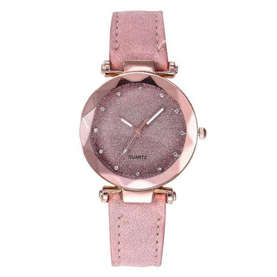 Women's Causal Watch With Leather Belts And Sandblasted Background Luxury Wristwatch Excellent Design Perfect Gift