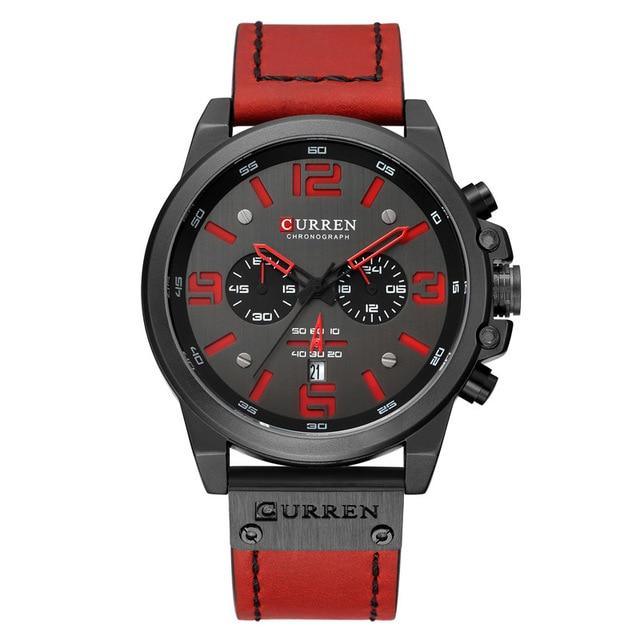 Retro Waterproof Watch With Chronometers Steel Case And Leather Belts Unique Design Excellent Look Perfect Gift For Your Man