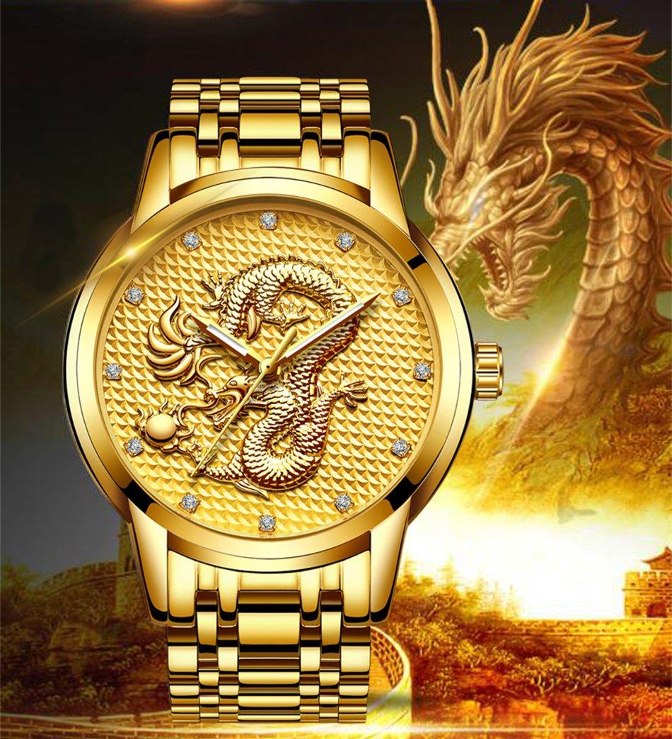 Men's Waterproof Watch With 3D Dragon Design Excellent Look Perfect Gift For Your Man