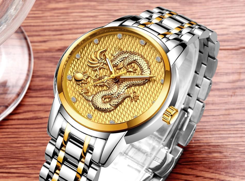 Men's Waterproof Watch With 3D Dragon Design Excellent Look Perfect Gift For Your Man