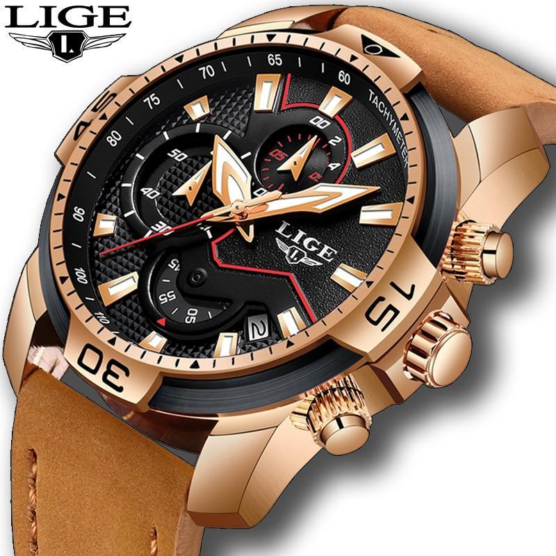 Men's Elegant Waterproof Watch With Leather Straps Business Style Watches Unique Design Perfect Gift For Your Man